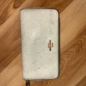 Coach Ivory Signature Wallet with Gold Accents
